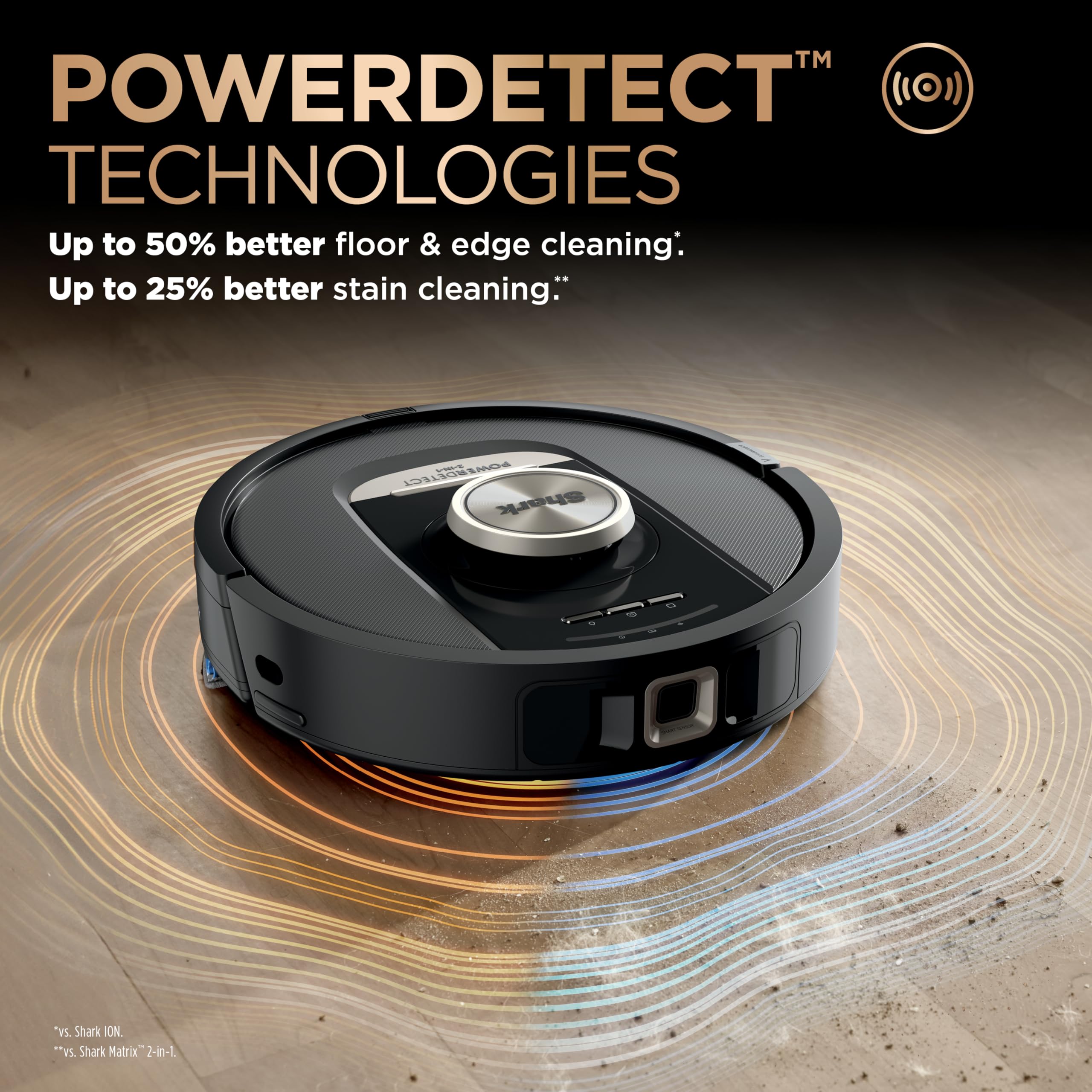 Shark Robot Vacuum & Mop Combo, PowerDetect NeverTouch Pro, Self-Emptying, Self-Refill with Self-Clean Pad Wash & Dry, 60-Day Debris Capacity, 30-Day Refill Tank, 5 Technologies, Black, AV2800ZEBK