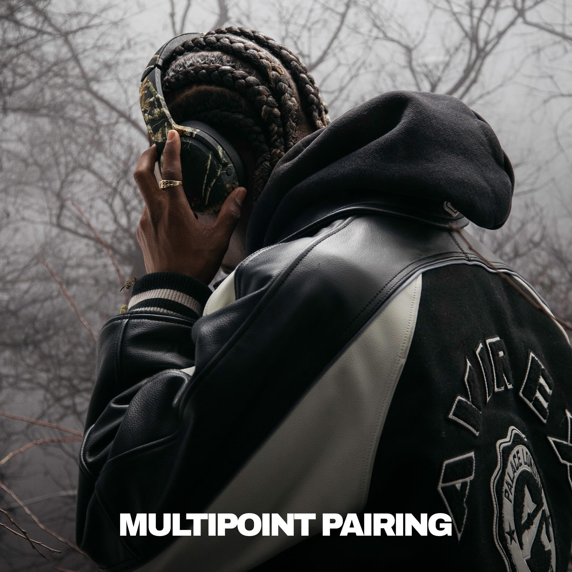 Skullcandy Crusher ANC 2 Wireless Over-Ear Bluetooth Headphones with Extra USB-C Charging Cable, Multi-Sensory Bass, Active Noise Cancelling, 60 Hours Battery, Microphone iPhone Android - True Black