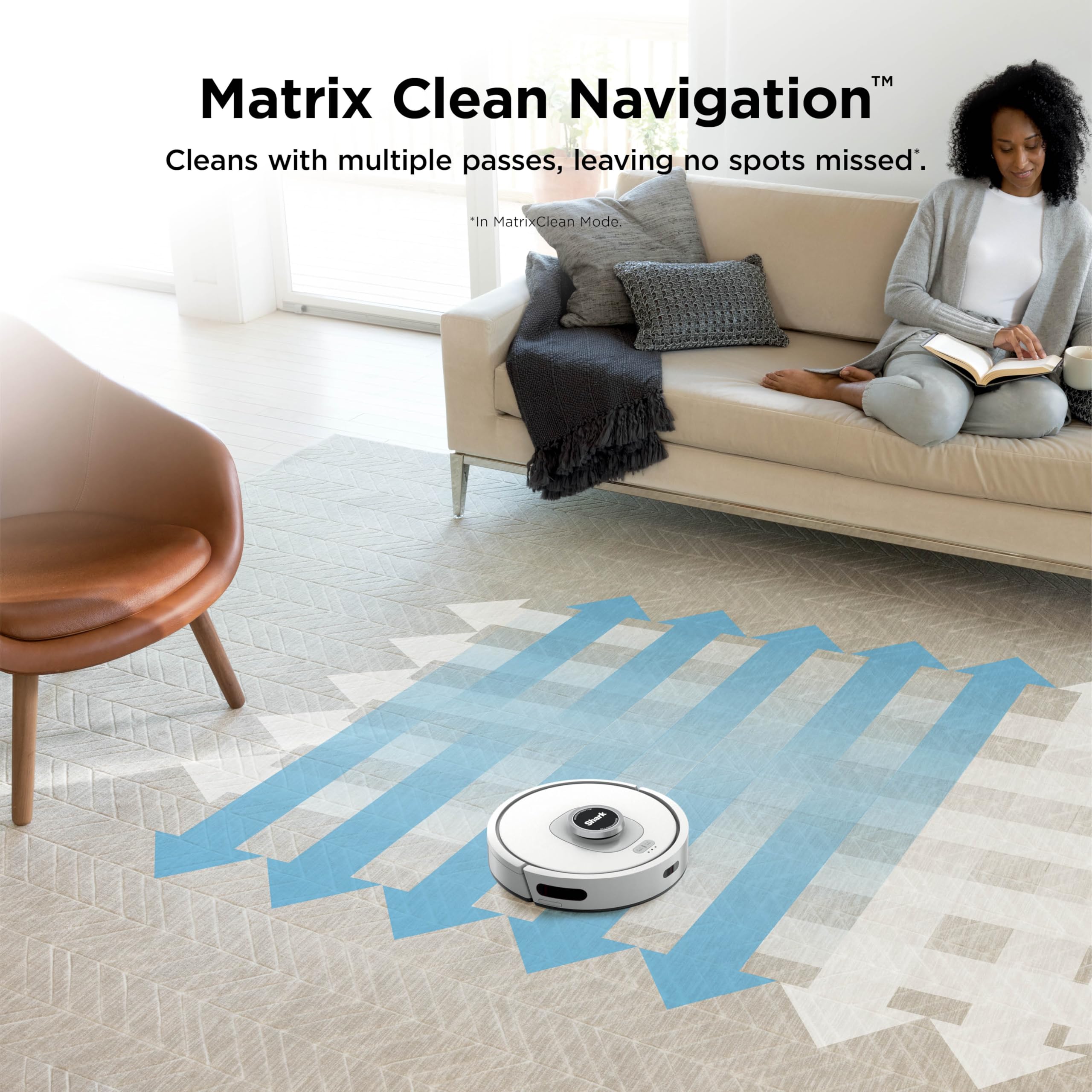 Shark Robot Vacuum & Mop Combo, Powerful Suction, Matrix Plus, 60-Day Debris Capacity, HEPA Bagless Self Empty Base, Sonic Mopping, Home Mapping for Pet Hair - Carpets & Hardfloor, AV2610WA