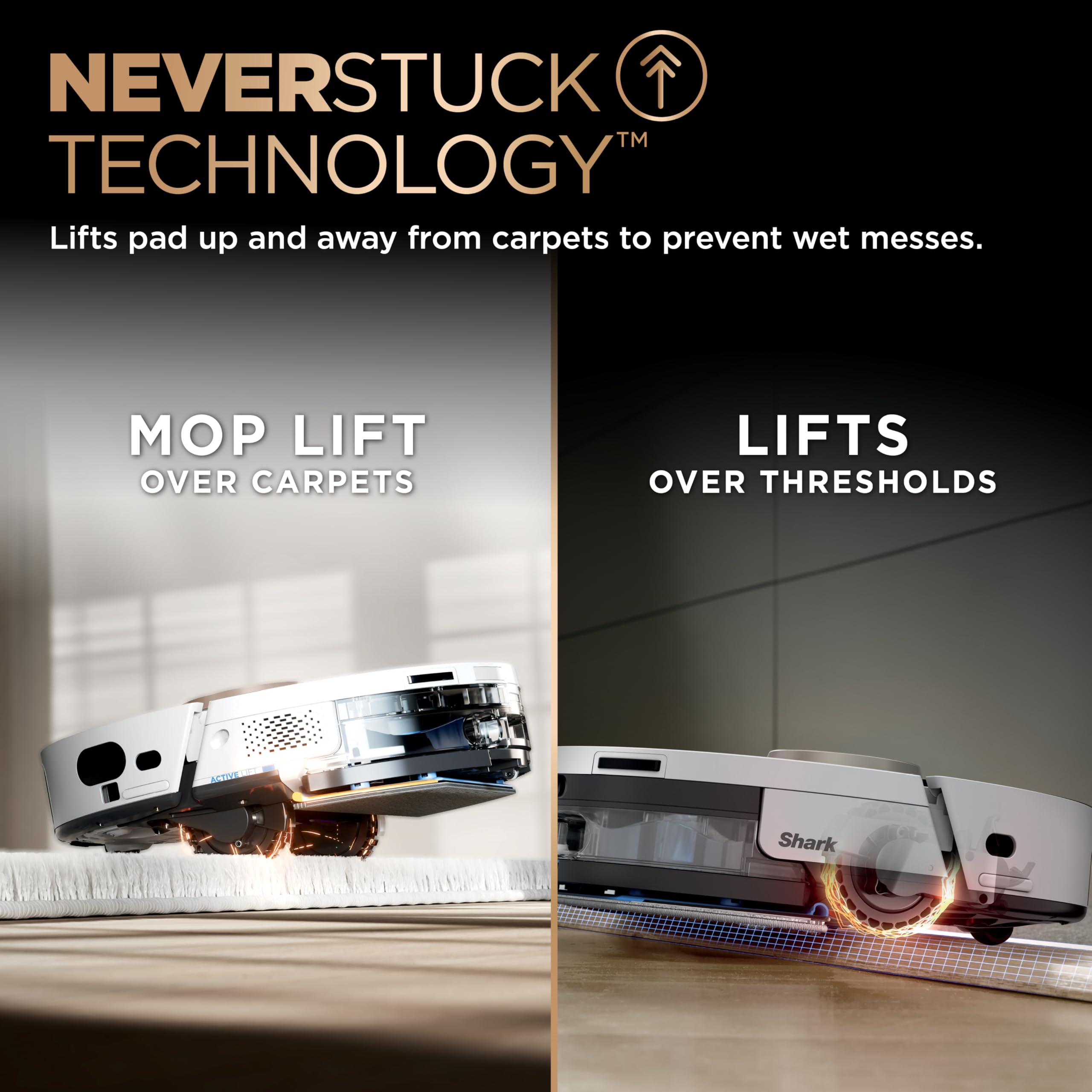 Shark Robot Vacuum & Mop Combo, PowerDetect NeverTouch Pro, Self-Emptying, Self-Refill with Self-Clean Pad Wash & Dry, 60-Day Debris Capacity, 30-Day Refill Tank, 5 Technologies, Black, AV2800ZEBK