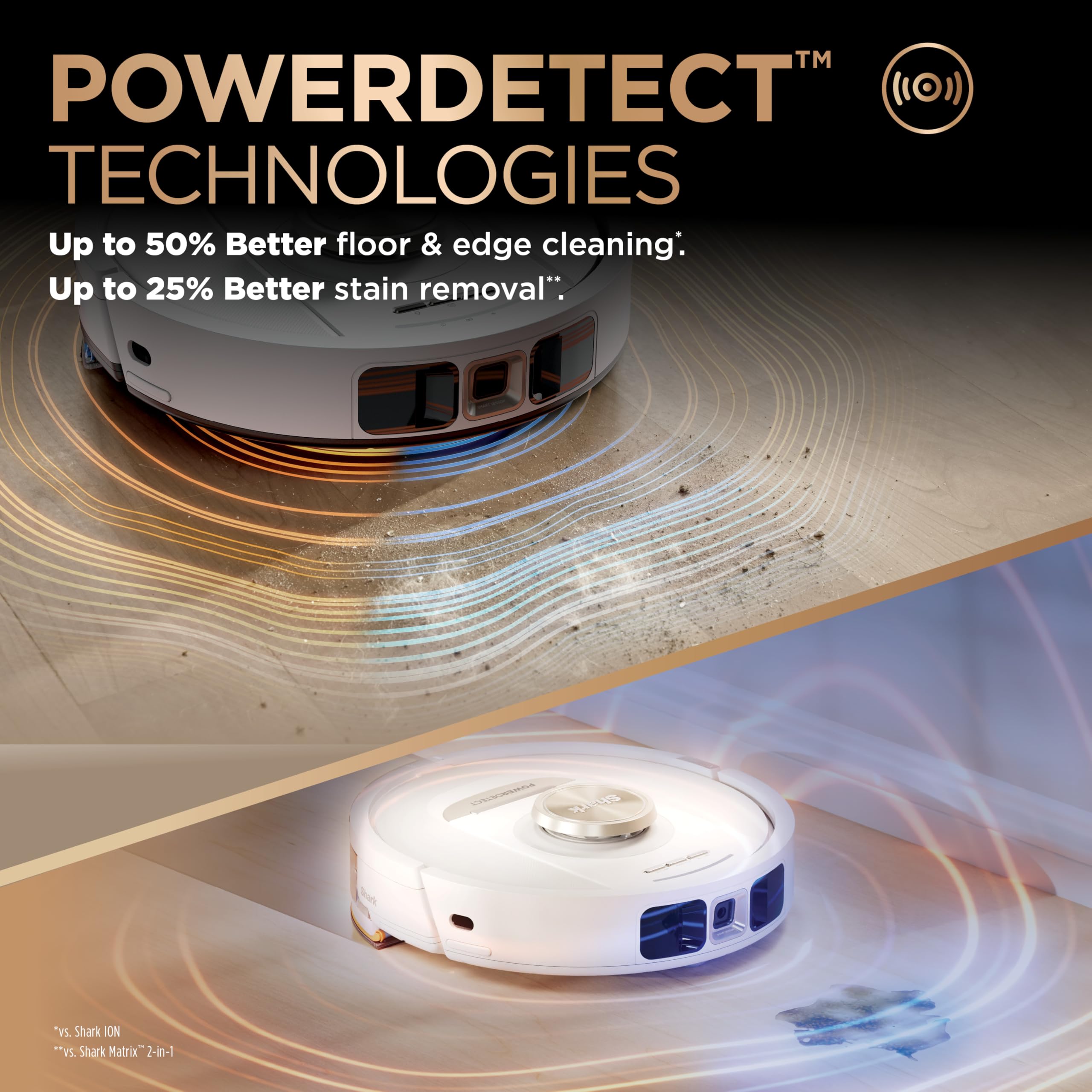 Shark Robot Vacuum & Mop Combo, PowerDetect NeverTouch Pro, Self-Emptying, Self-Refill with Self-Clean Pad Wash & Dry, 60-Day Debris Capacity, 30-Day Refill Tank, 5 Technologies, Black, AV2800ZEBK