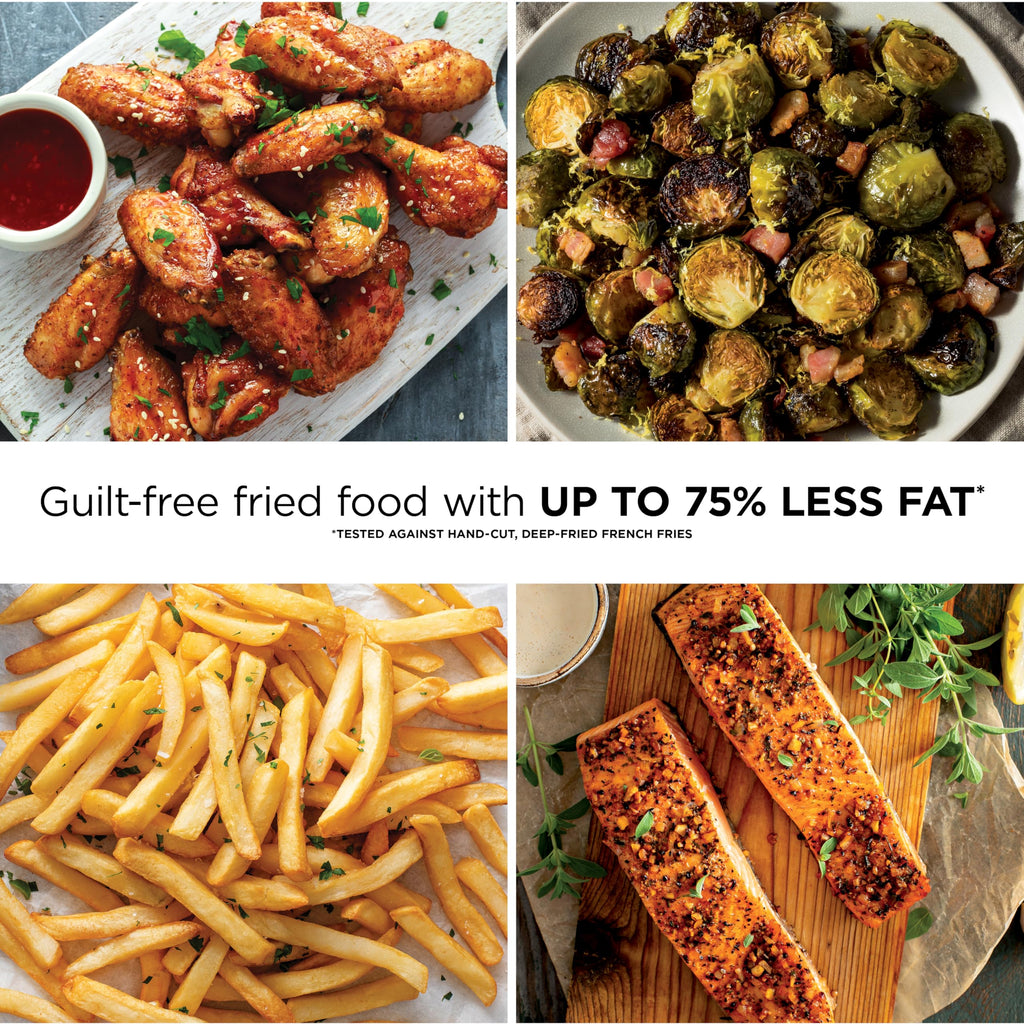 Ninja | Air Fryer Pro XL | 6.5QT Capacity fits up to 9lbs of Wings| 7-in-1 Max Crisp, Broil, Air Fry, Roast, Bake, Reheat & Dehydrate | Dishwasher Safe Parts | Space Saving | Grey | AF182AMZ