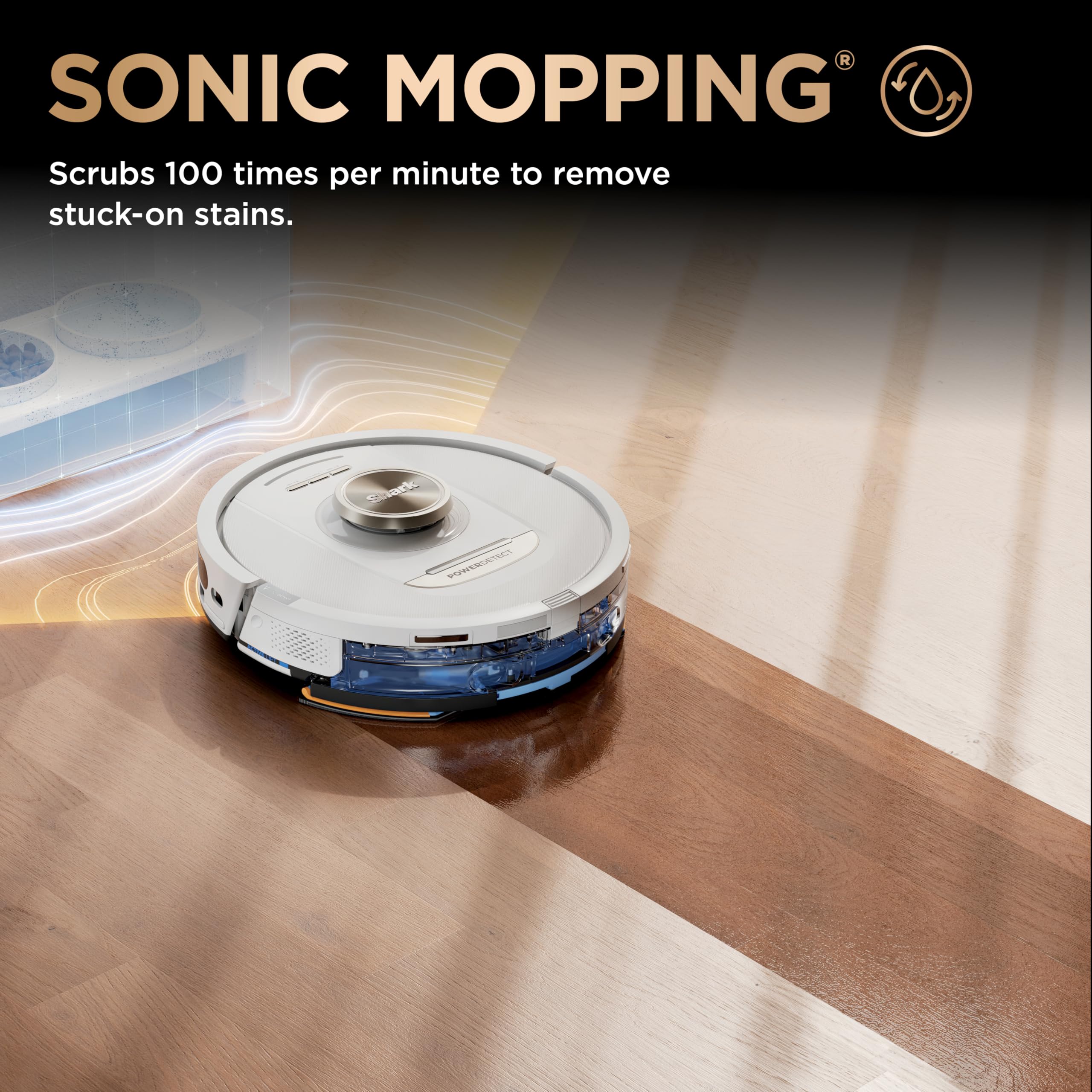 Shark Robot Vacuum & Mop Combo, PowerDetect NeverTouch Pro, Self-Emptying, Self-Refill with Self-Clean Pad Wash & Dry, 60-Day Debris Capacity, 30-Day Refill Tank, 5 Technologies, Black, AV2800ZEBK