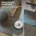 Shark Robot Vacuum & Mop Combo, Powerful Suction, Matrix Plus, 60-Day Debris Capacity, HEPA Bagless Self Empty Base, Sonic Mopping, Home Mapping for Pet Hair - Carpets & Hardfloor, AV2610WA