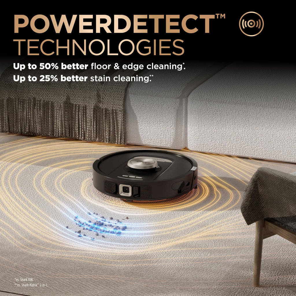 Shark Robot Vacuum & Mop Combo, PowerDetect NeverTouch Pro, Self-Emptying, Self-Refill with Self-Clean Pad Wash & Dry, 60-Day Debris Capacity, 30-Day Refill Tank, 5 Technologies, Black, AV2800ZEBK
