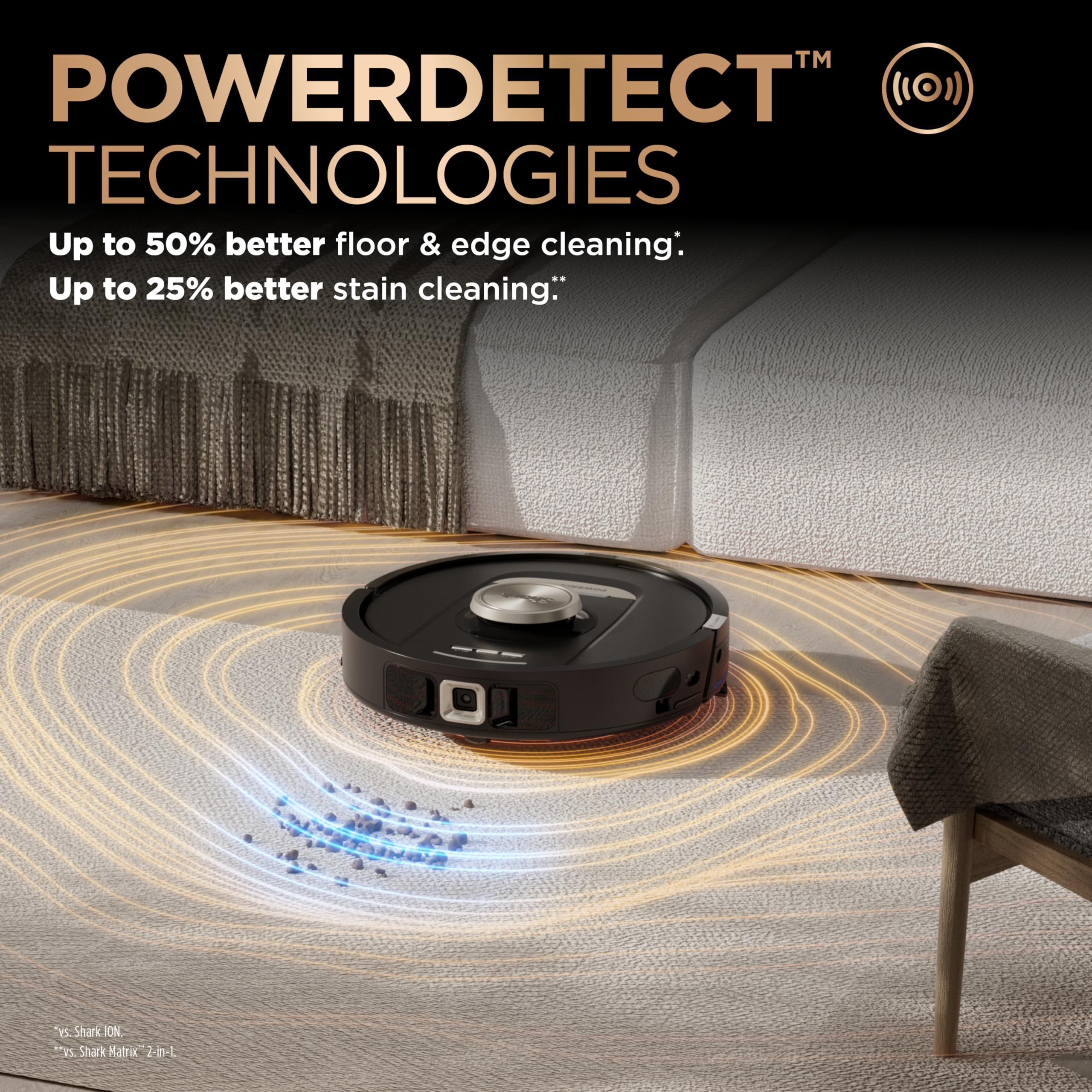 Shark Robot Vacuum & Mop Combo, PowerDetect NeverTouch Pro, Self-Emptying, Self-Refill with Self-Clean Pad Wash & Dry, 60-Day Debris Capacity, 30-Day Refill Tank, 5 Technologies, Black, AV2800ZEBK